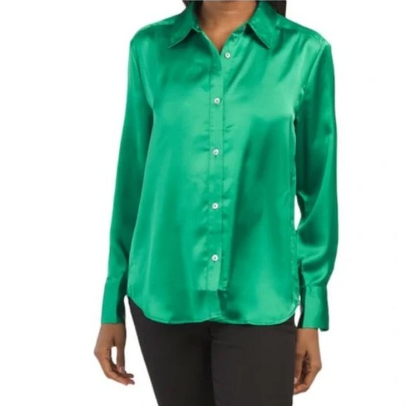 Nicole Miller Tops Nicole Miller Long Sleeve Silky Button Down